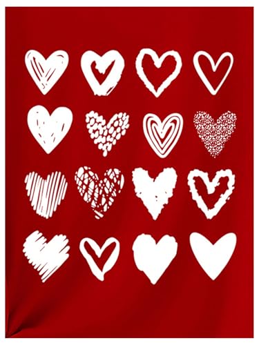 SweatyRocks Girl's Heart Graphic Tees Crew Neck Short Sleeve T Shirts Summer Tops3