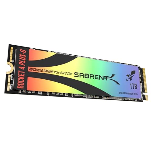 SABRENT SSD 1TB, SSD interno, SSD NVMe PCIe M.2 2280, Disco a stato solido ad alte prestazioni, Gen 4, fino a 7Gbps, Rocket 4 Plus-G (SB-RKTG-1TB)