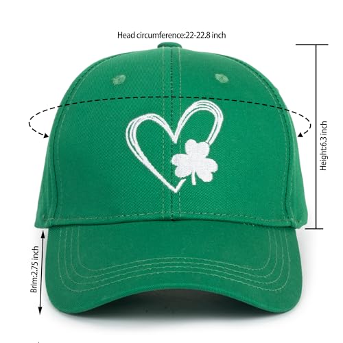 Boné de beisebol verde St. Patrick's Boné de beisebol irlandês trevo de 4 folhas boné de beisebol L