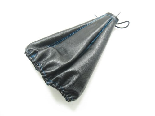 ★カラーステッチ★汎用本革シフトブーツAブルーMT、AT車にも