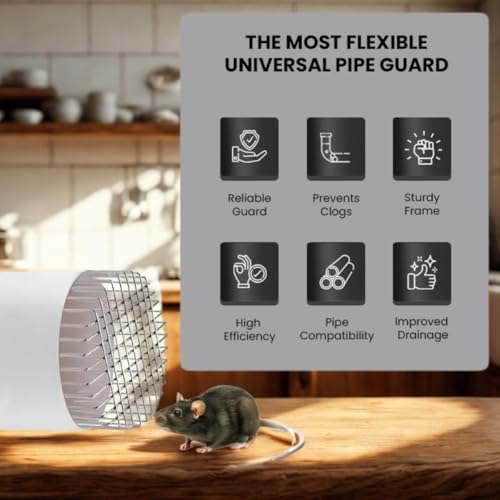 Image of Anti-Rat Drain Cover Mesh - Rust-Resistant Stainless Steel Wire Drain Strainer | Universal Pipe Guard for Bathroom, Kitchen & Outdoor | Prevents Clogs, Insects & Rodent Entry | Universal Fit (70-80 mm / 2.5-3.5 inch)