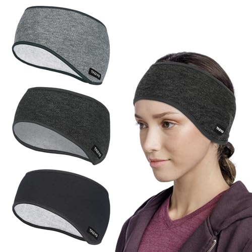 TAGVO Invierno Cinta para Pelo, 3 Piezas Térmico Orejeras, Elástico Calentadores de Orejas, Bandas para La Cabeza para Corriendo Hombres y Mujeres para Yoga, Ciclismo, Baloncesto, Fitness