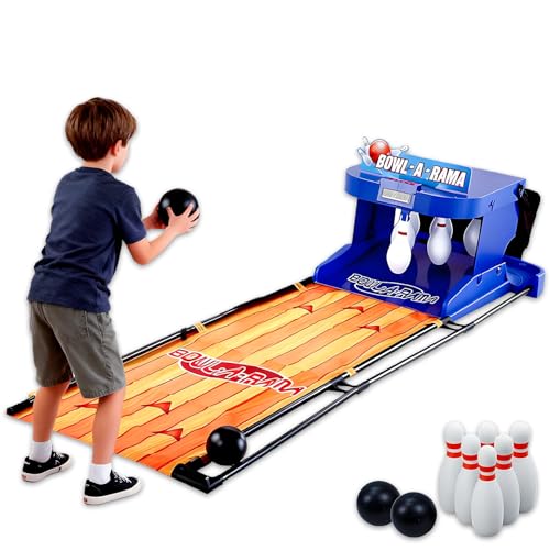 WTRYRN Home Electronic Bowling Game, Foldable Indoor Bowling Set, Simulation Sound, LED Scoreboard, Quick Storage, Multiplayer Interactive Sports Toy for All Ages 2M