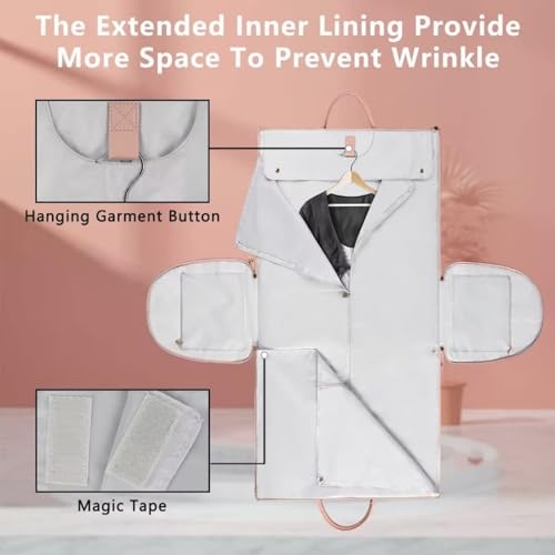 Carry-On Garment Duffel Bag – Convertible Garment Travel Suit Bag, Wrinkle-Free Weekender Bag for Men & Women, Hanging Suit Carrier with Luggage (Brown/Black Stripes)3