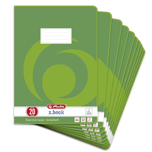 Herlitz Schulheft x.book A4 blanko Lineatur 20 32 Blatt 5 Stück