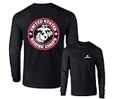 USMC long sleeve Shirt The Few The Proud white marines emblem front-back