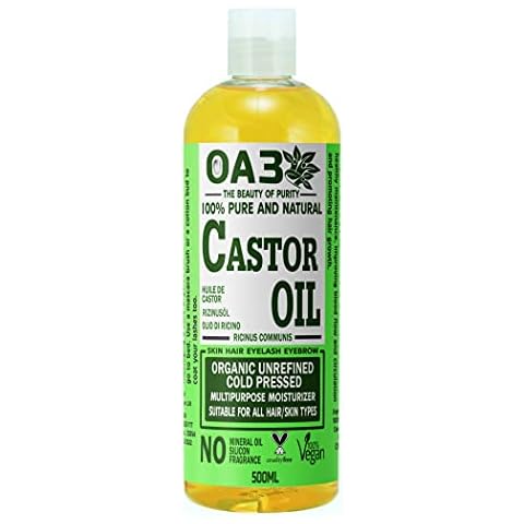 100% Pure Organic Castor Oil Cold Pressed Unrefined for Eyelashes ❤️Eyebrows Thicker Fuller Hair Growth Body Care Oil 🔥✅ 500ml Cover