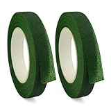 Nastro Fiorista Verde, 2 Pcs Adesivo Nastro per Fioristi, 12mm Nastros Floreale per Fiori, Nastri Floreali per Bouquet, Avvolgere Fiori