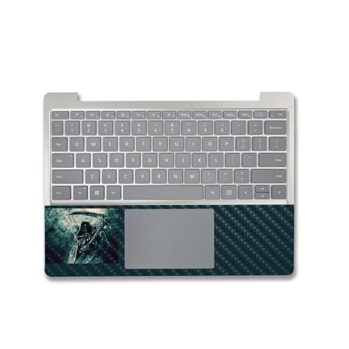 Image of MightySkins Carbon Fiber Skin Compatible with Microsoft Surface Laptop Go 3 (2023) Full Wrap Kit - Symbol of Death | Protective, Durable Textured Carbon Fiber Finish | Easy to Apply | Made in The USA