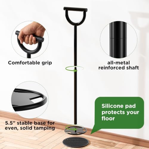 Trash Compactor for Kitchen - 20" All-Metal Manual Garbage Compactor, No Electric Trash Can Compacting Tool, Touchless Waste Smasher & Tamper Press Compressor, Saves Space for Home & Outdoor Bins - 5