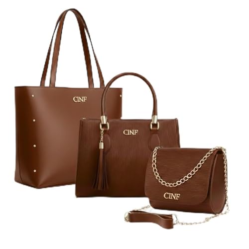Kit Bolsa Sacola Grande + Transversal Média +Tira Colo Pequena (Caramelo)