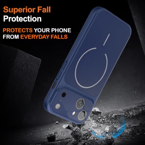 Image of SHINESTAR Premium Luxury Case Compatible with iPhone 14 | Protective Back Cover with Camera Lens Safety | Wireless Charging Support | Slim Fit Durable Design | Enhanced Grip Protection Blue