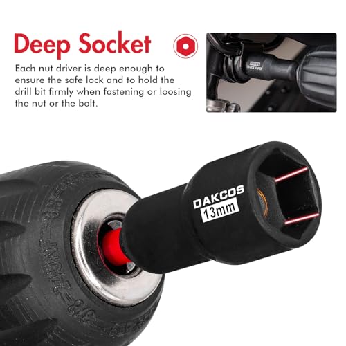 Perceuse à percussion et douilles DAKCOS en acier CR-V haute performance