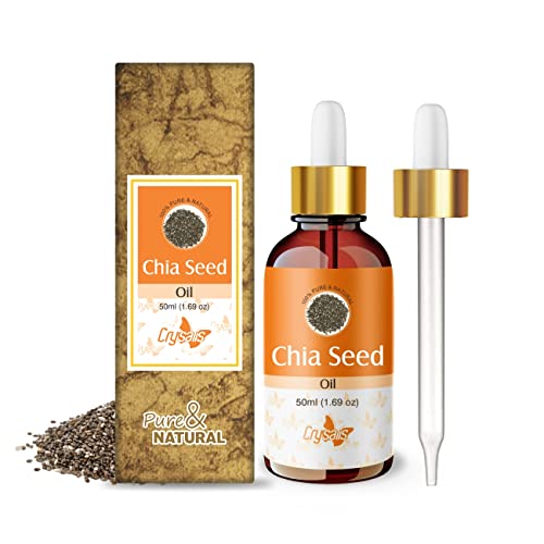 Image of Crysalis Chia Seed(Salvia Hispanica) Oil|100% Pure & Natural Undiluted Carrier Oil Organic Standard For Skin & Haircare|Restores Skin'S Moisture Barrier, Reduces Aging Signs - 50Ml With Dropper