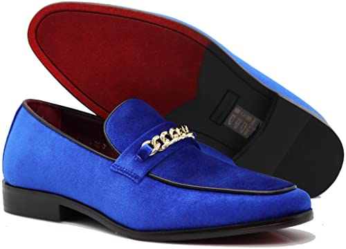 Image of Enzo Romeo Plum05 Men's Dress Loafers Elastic Slip on with Buckle Fashion Shoes