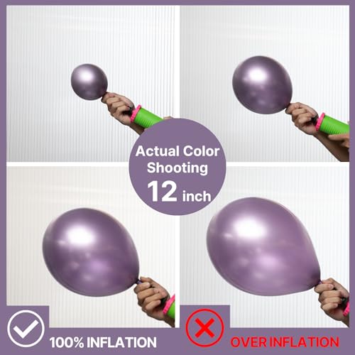 Image of PartyWoo Metallic Purple Balloons 50pcs Chrome Purple Color 12 Inch | Balloons for Graduation Baby Shower Bridal Shower Wedding Bachelorette Engagement Girl Party Decorations Purple-G130