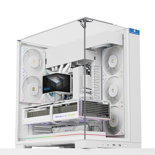 TR-Thermalright A70 White Panorama Verglasungs Gehäuse Verdecktes Kabelmanagement+Werkzeuglose Montage Unterstützt ATX,M-ATX-Mainboards sowie Grafikkarten bis 420mm-konzipiert für Gaming-Desktops