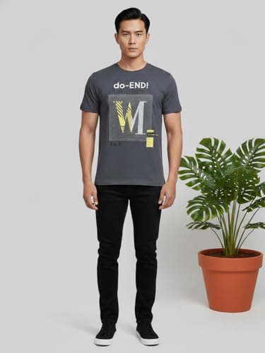 Image of Dollar Men's Pack of 1 Printed Non Zipper Round Neck T-Shirt