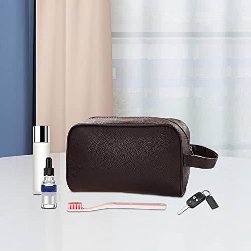 Almencla Necessaire de couro, couro PU, organizador de viagem, zíper, bolsa de armazenamento de maqu