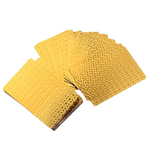 Bestmaple 24K Gold Foil Poker Playing Cards Deck Carta De Baralhos With Black Wooden Box #TOP4