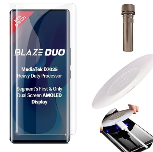 Image of Diruite UV Tempered Glass for Lava Blaze Duo 5G- Premium 9H Hardness, Full Edge-to-Edge Coverage, Crystal HD Clarity, UV Glue with Easy Installation Kit (Pack of 1)