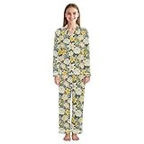WDdZzyy William Morris - Conjunto de pijama elegante con solapa para mujer, diseño de lirio blanco, ropa de dormir casual, suave y cómoda, William Morris White Lily Rose, XL