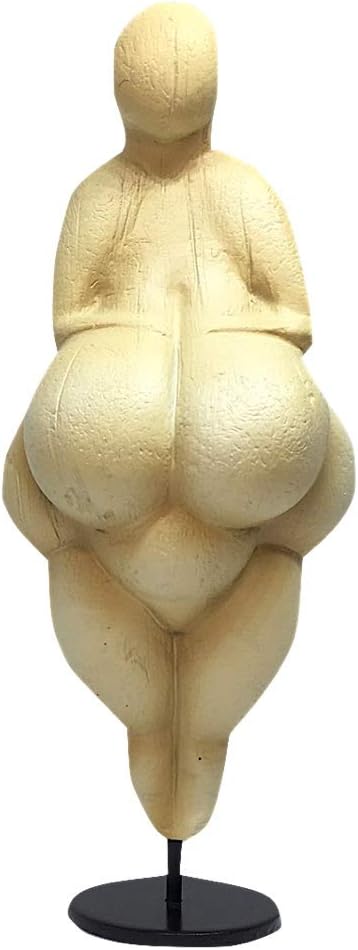 Parastone Prehistoric Female Venus of Lespugue Replica Statue on Stand Aged White FInish