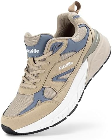 Baskets Running Pieds Larges FitVille - Chaussures De Running Homme Pieds Larges - Baskets Légères Et Confortables - Pour Sport, Randonnée, Marche Chaussures Sport Larges Fitville