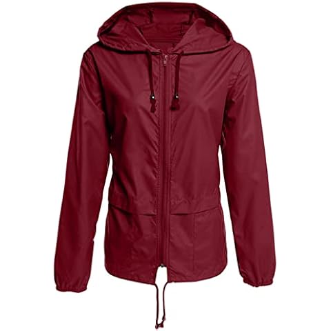 Daysskk Womens Raincoat Waterproof with Hood Waterproof Jacket Womens Rain Jacket for Women Outdoor Lightweight Raincoat Women Red XL Cover