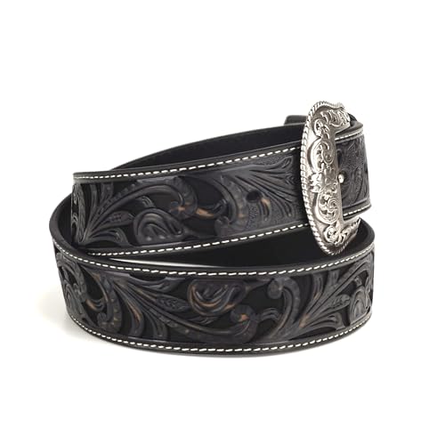 ARIAT Western Belt Womens Floral Embossed Leather Black A15650013