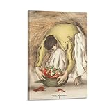 RC Gorman Woman And Chili Peppers Vintage Poster Canvas Wall Art Posters For Room Aesthetics And DecorCanvas Painting Posters And Prints Wall Art Pictures for Living Room Bedroom Decor 08x12inch(20x3