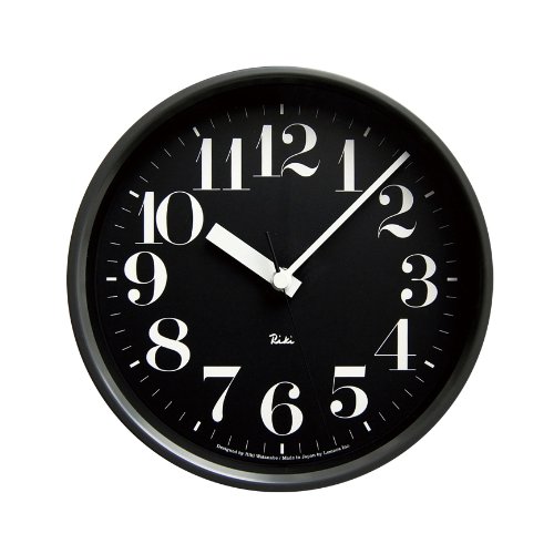 レムノス リキ スチール クロック 電波時計 黒 ブラック WR08-25 BK RIKI STEEL CLOCK