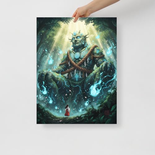 Decoración de bestia espiritual turquesa: póster de dragón fantástico de 18 x 24 3