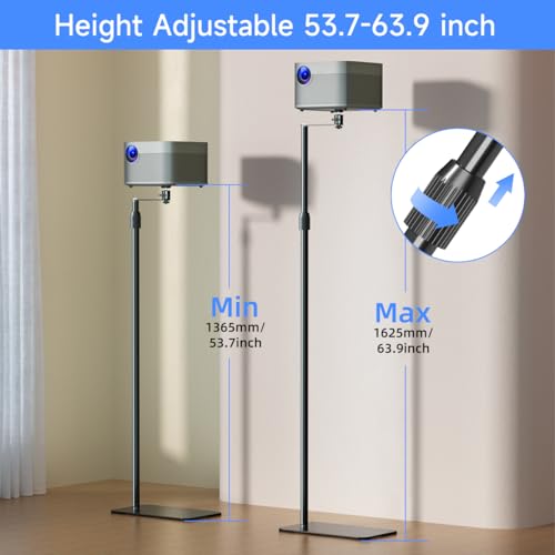 Image of suptek 65.9 inch Extendable Projector Stand Against Wall Hidden Stand, 360Swivel, Height Adjustable, Mini Projector Mount Bracket, Compatible with Home Office Video Vlog DVR Camera, PR001FPL