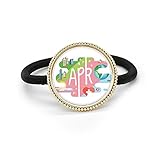 Abril Mes temporada Ilustración plata Metal pelo corbata y goma banda tocado