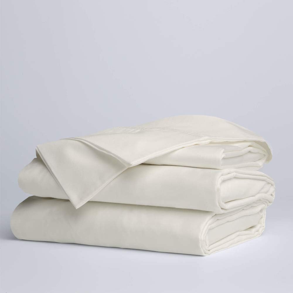 Rajlinen Full XL Cotton Bed Sheets - 400 Thread Count - 100% Cotton -Fitted Sheet with 12-15 inches deep to fit snugly on deep Mattress with Elastic All Around - (Ivory Solid -Full-XL)