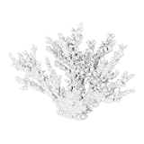 BIUDECO Escultura Coral Decorativo de Resina Blanca para Escritorio Adorno Hogar y Oficina con Acabado Estilizado Resistente y Tacto Suave para Decoración Moderna Sala o Dormitorio