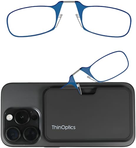 ThinOptics Gafas de Lectura Ultrafinas con Estuche Pod +2.0 – Gafas sin Patillas, Compactas para Cartera o Móvil – Gafas de Lectura Portátiles Siempre Contigo – Ligeras y Resistentes