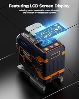 Livella Laser Autolivellante 4x360°, CIGMAN Controllo di APP Intelligente Livello Laser, con Batteria al Litio Ricaricabile Typ-C, 4D Linea a Croce Orizzontale/Verticale, Base Magnetico, (CM-S02)