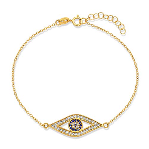 Bracelet argent sterling .925 ajustable 7-8 pouces or rose avec pavé CZ bleu marine pour femme