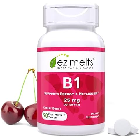 EZ Melts Dissolvable Vitamin B1 25 mg, Sugar-Free, 45-Day Supply Cover