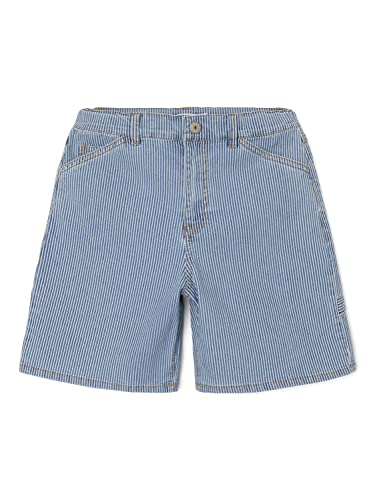 Pantalones cortos vaqueros bermudas tipo baggy azul claro de rayas niño 146