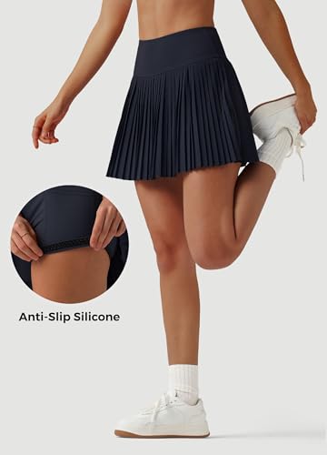 Willit Womens Pleated Tennis Skirts with Shorts Athletic Golf Skorts High Waisted Lightweight Zipper Pockets4