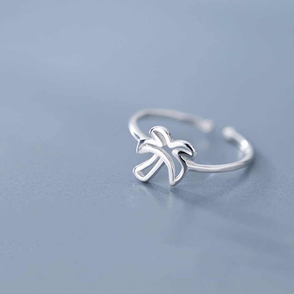 Anello In Argento Sterling 925,S925 Anello In Argento Sterling Con Albero Di Cocco Anelli Regolabili Piccolo Anello Aperto Fresco Argento Anello Per Il Pollice Anello Per L'Eternità Ciondolo Da Spo