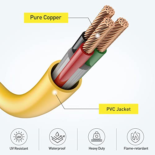 Qnine 30 Amp To 110V Rv Adapter Cord 12", Nema 5-15P Male To Nema Tt-30R Female, Dogbone Electrical Power Adapter With Led Power Indicator, Etl Listed, Yellow #TOP5