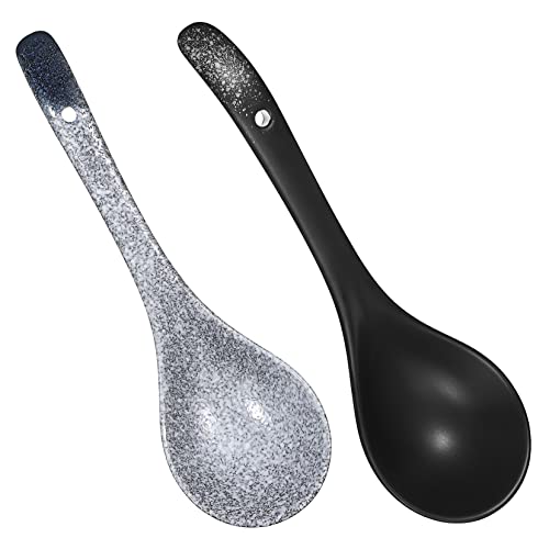 STOBAZA Ceramic Soup Ladles Large Serving Spoons Japanese Style Set of 2 Easy to Clean