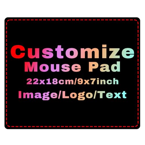 Tapis de Souris Photo Personnalisé avec Photo/Texte/Logo 220x180x3mm Tapis de Souris de Jeu Imperméable Personnalisé, Base en Caoutchouc Antidérapant pour...