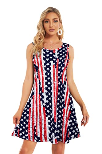 Image of Summer Dresses for Women Beach Boho Sleeveless Vintage Floral Flowy Pocket Tshirt Tank Sundresses 2026