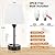 Bedside Lamps for Bedrooms, Set of 2, Mini Nightstand Lamp for Kids with 3 Color Modes 2700K-5000K, Small White Lamp with USB C+A Charging Port and AC Outlet for Side Table