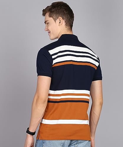 Image of 3BROS Men's Cotton Blend Half Sleeve Regular fit Summer Wear Comfortable Polo Neck T-Shirt (Pack of 1) (DB1032)